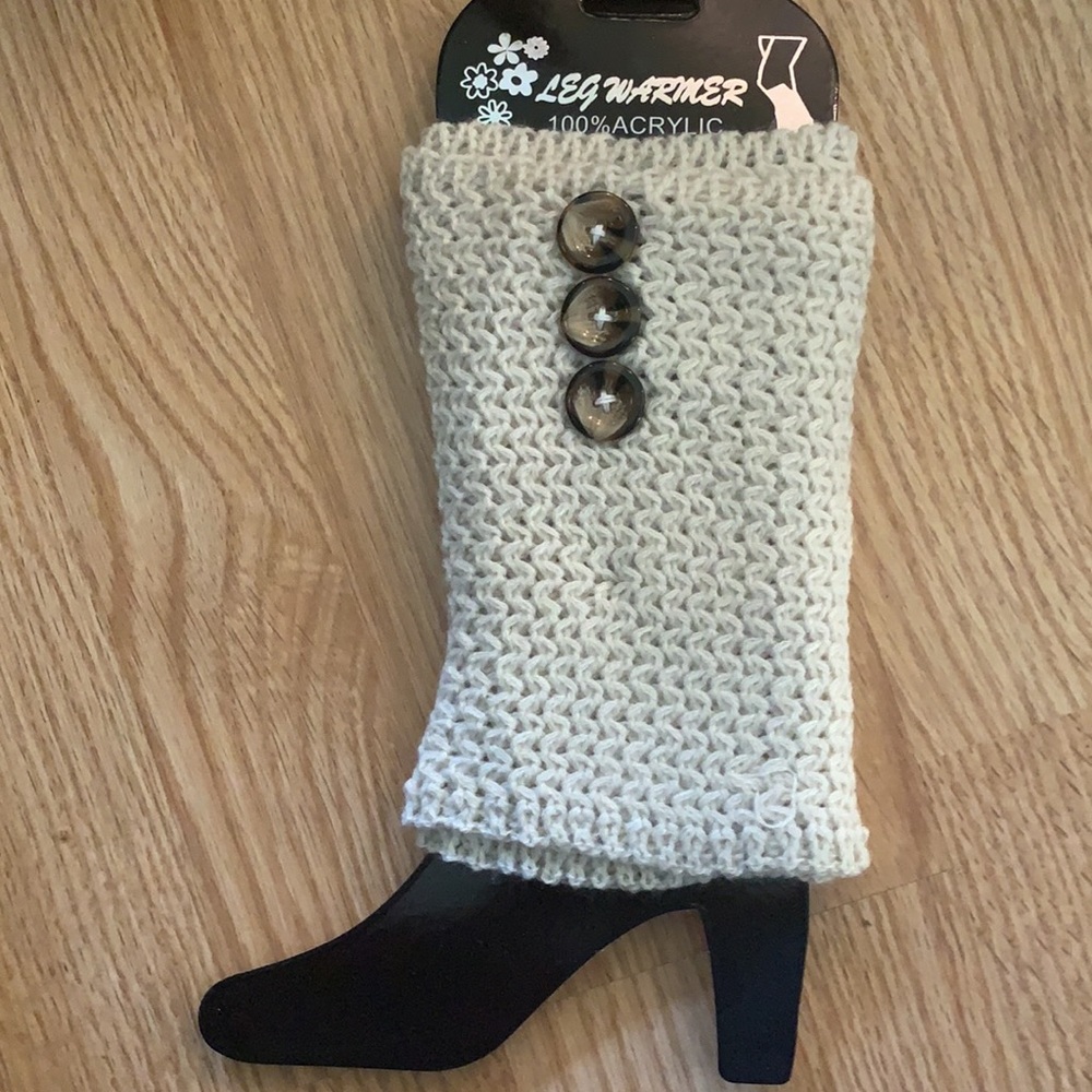 KNIT LEG WARMERS/BOOT CUFFS-CREAM